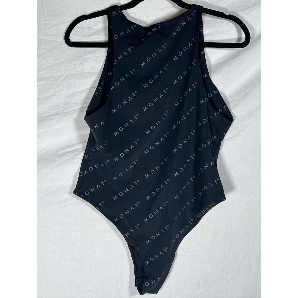 Monat Women’s High Neck All Over Logo Print Bodysuit Black Size Large NW… - Picture 6 of 7